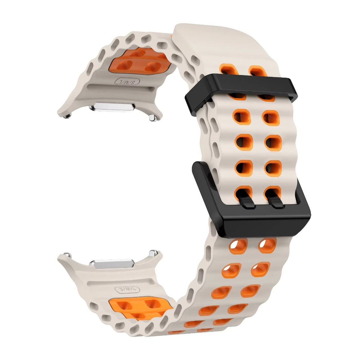 Nova pulseira de silicone marinho para samsung watch ultra 47mm pulseira sem lacunas esporte banda de dois tons para galaxy 7 ultra pulseiras