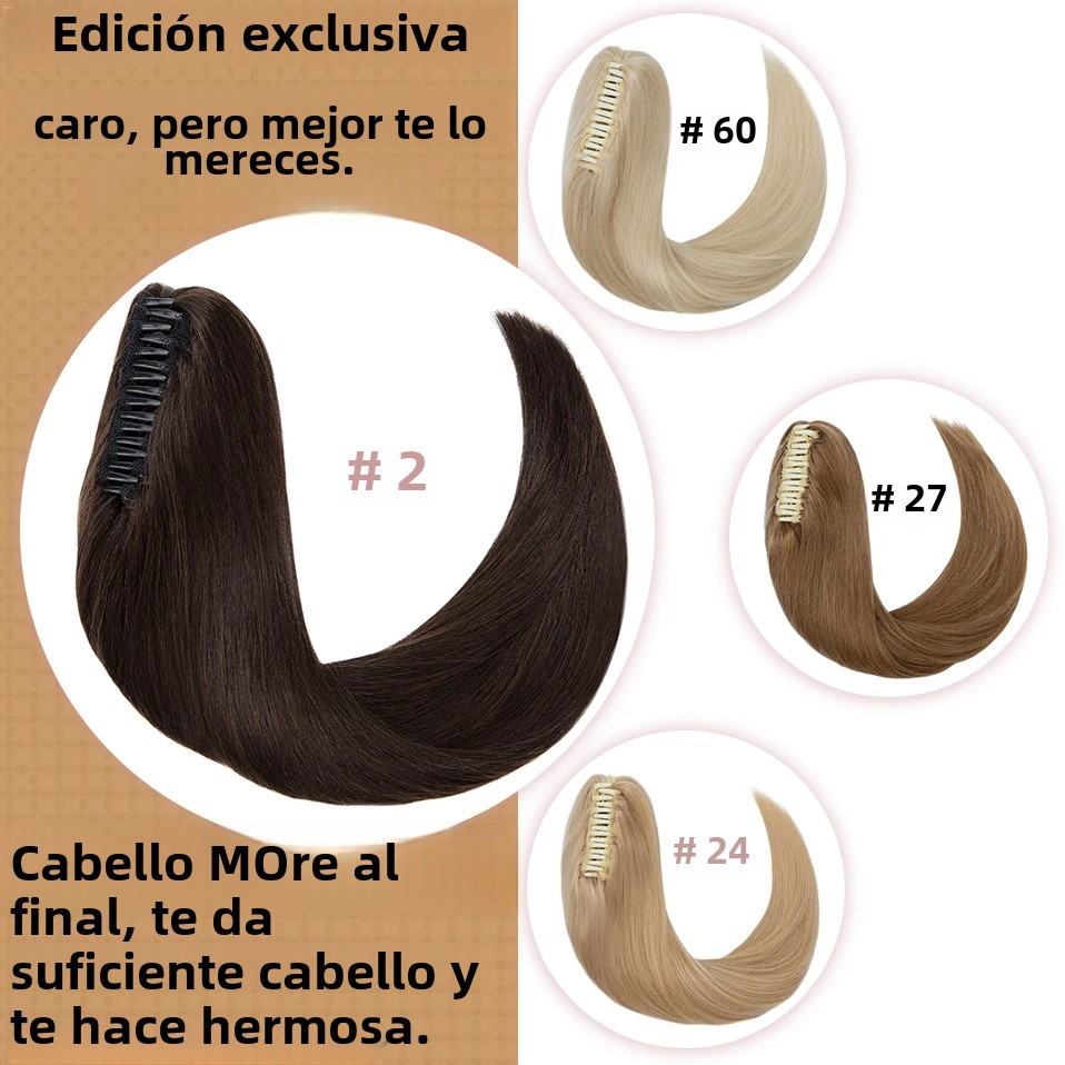 S-noilite-extensión de cabello humano con cola de caballo para mujer, postizo de cola Natural de 20 pulgadas, pelo falso grueso, Rubio, 120g