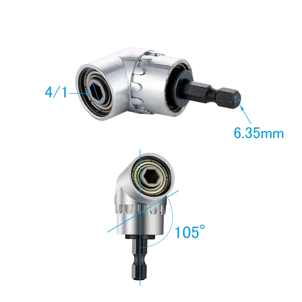 1 Góc 105 Độ Nối Dài Tua Vít Ổ Cắm Giá Đỡ Adapter Có Thể Điều Chỉnh Bit Vòi Phun Cho Tua Vít Bit Góc Đầu