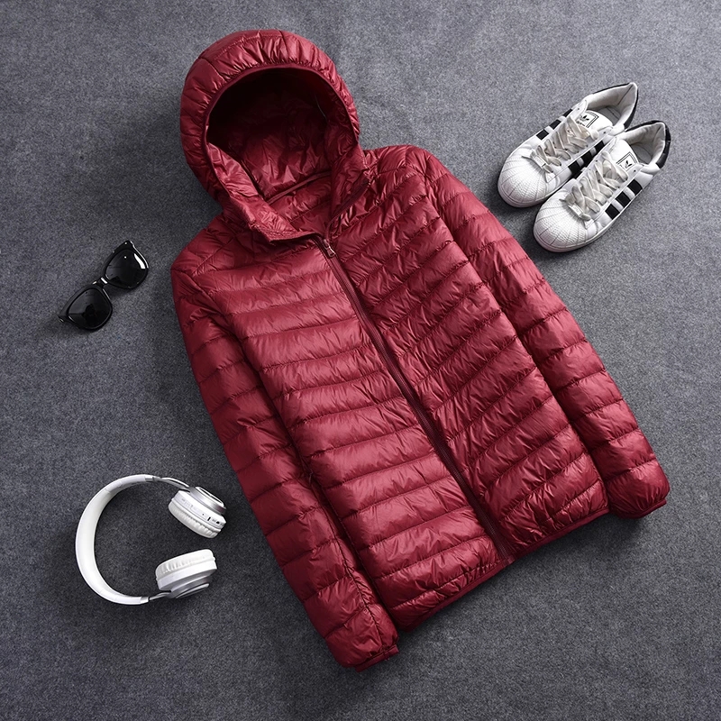Heren Ultralichte Dunne Donsjack Herfst Winter Slanke Korte Capuchon Warme Witte Eendendons Jas Heren Bovenkleding Ropa De Hombre Jassen