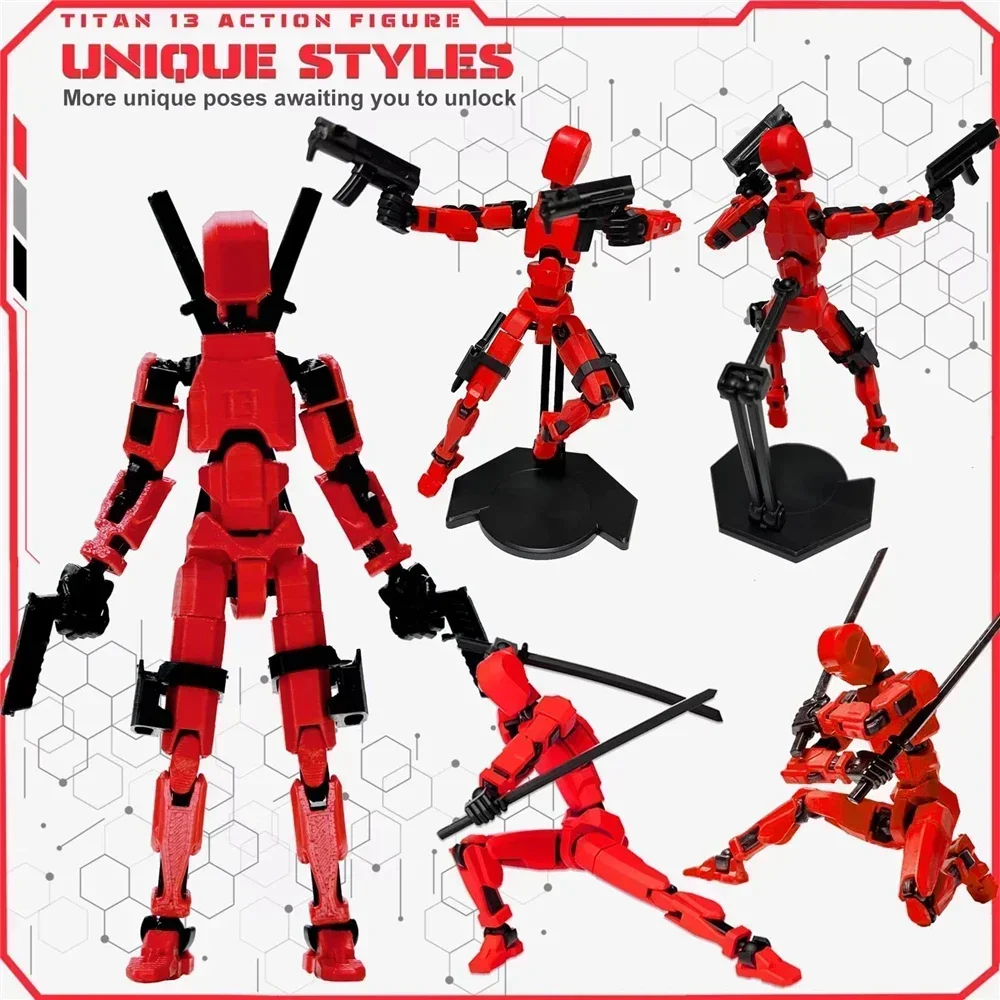 13 Joints Movable Action Figures Dummy Nova Robot Assembled T13 Action Figure with Holder Titan 13 Action Figure Lucky13 Toy