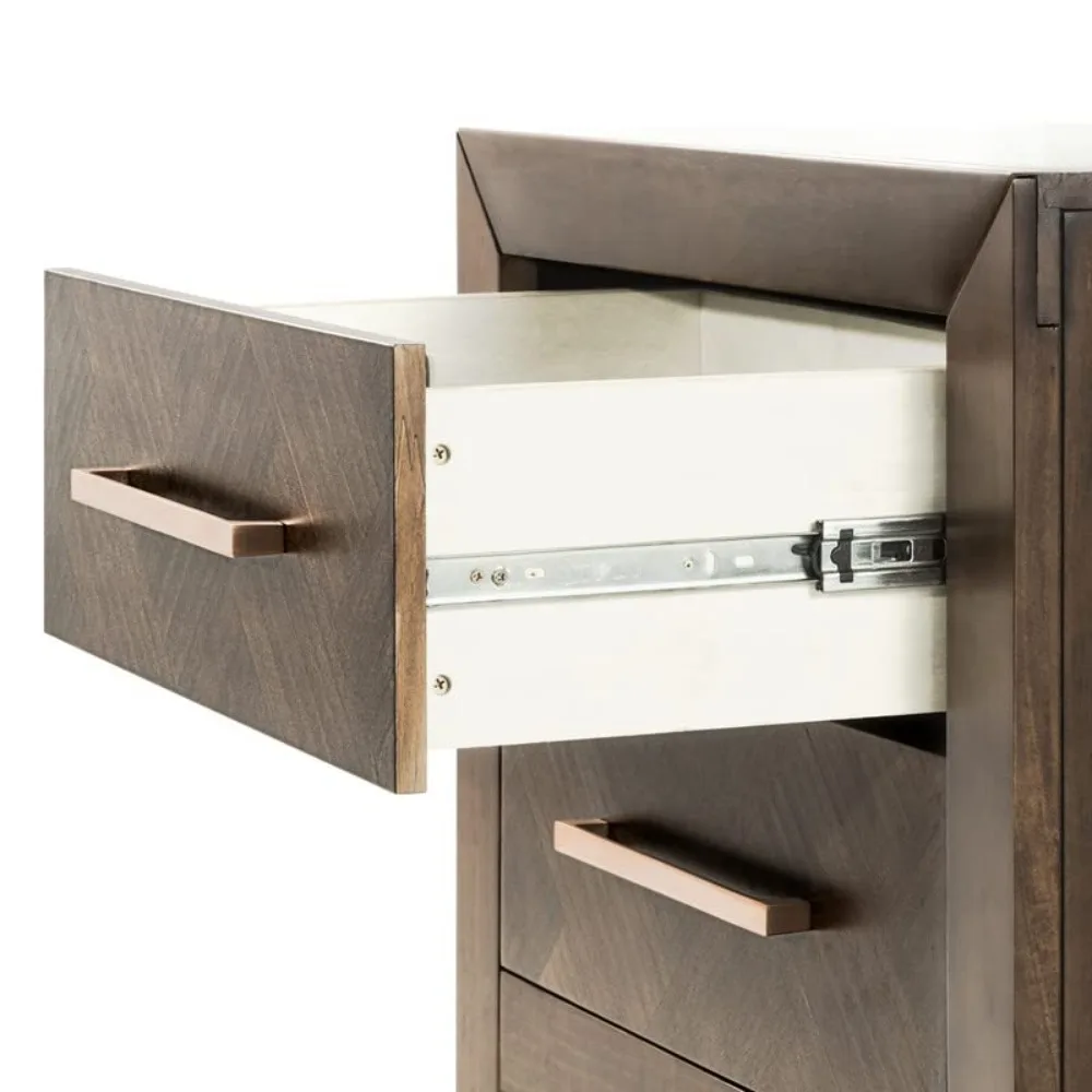 2 Drawer Nightstand for Nursery or Bedroom, Large Storage Drawers, Made of Sturdy Pinewood, Non-Toxic, Baby Safe Finish