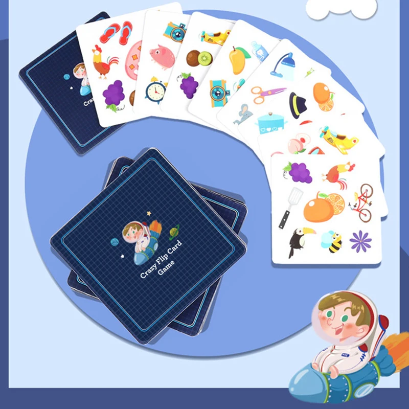 Crazy Flip Card Cognition Matching Game Reaction Brain Memory Training Interactive Table Game Kids Montessori Educational Toys