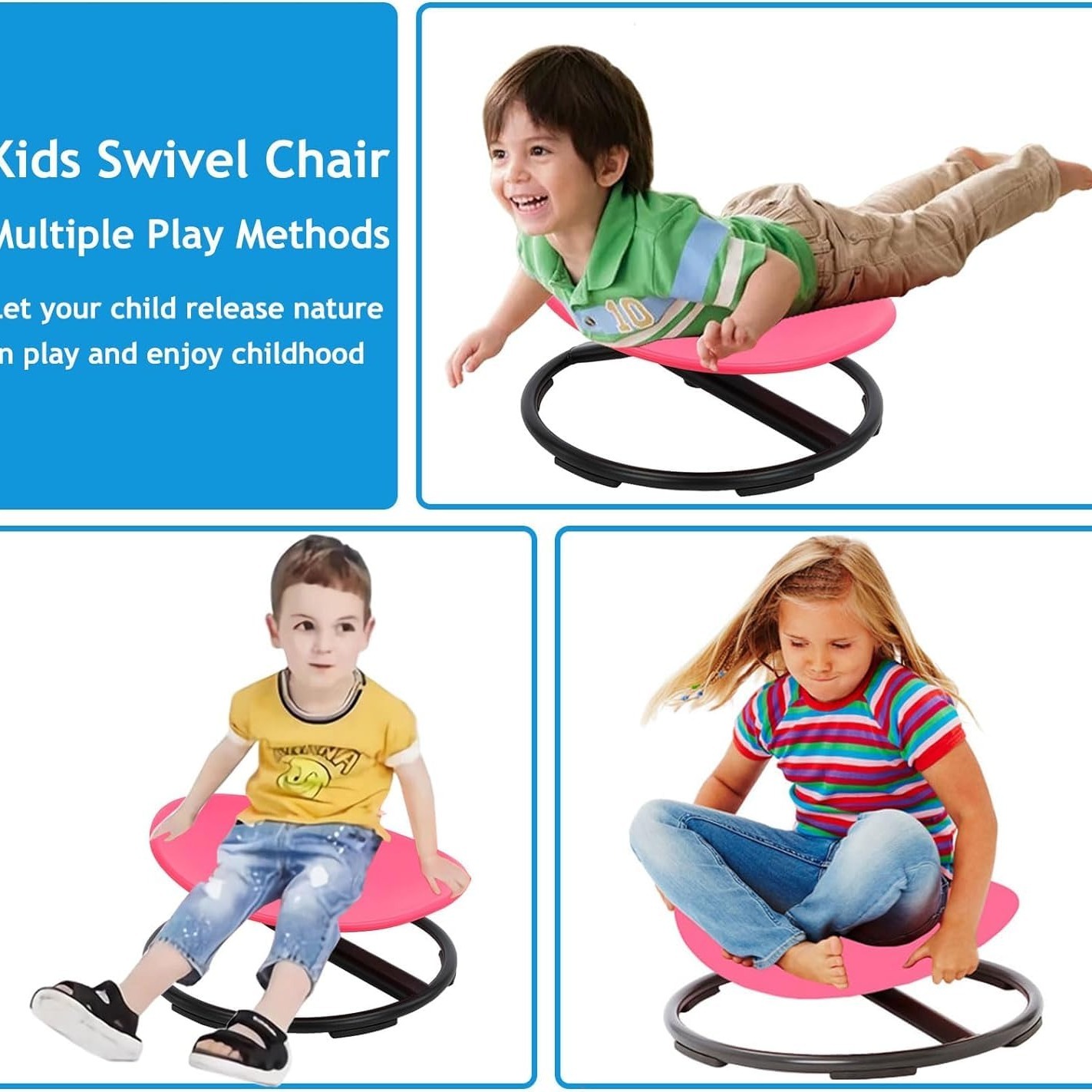 Kids Swivel Chair,Sensory Spinning Chair for Kids,Toddler Spinner seat Carousel Spin Sensory Chair for Kids,Training Body Coordi