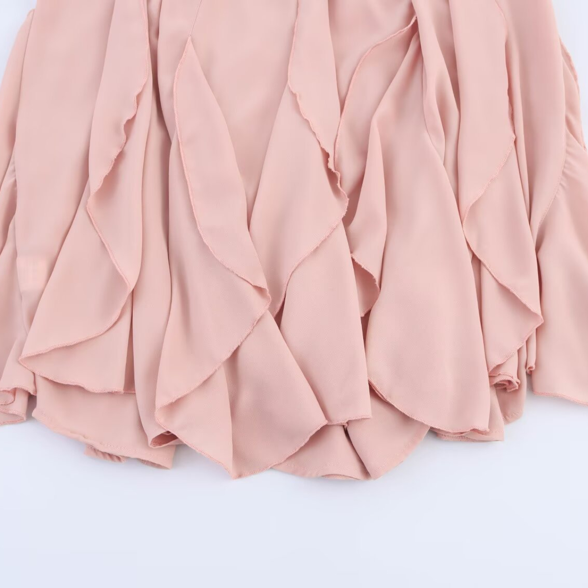ZBZA dames minirok met ruches, hoge taille, elastische taille, asymmetrische zoomrok, lente en zomer, nieuwe casual slanke, chique korte rok