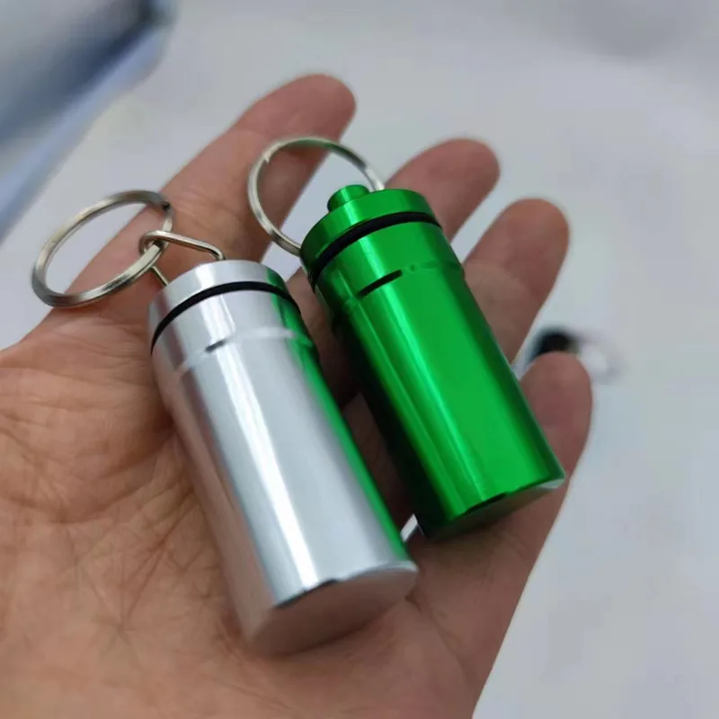 Aluminium Household Storage Sets With Telescopic Spoon Water-proof  Bottle Stash Sealing Keychain Container