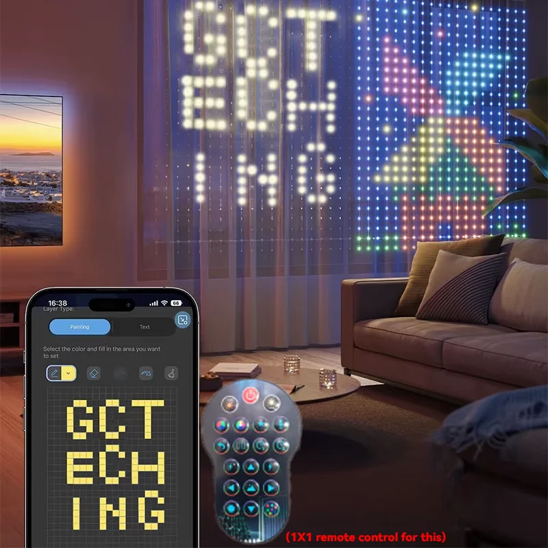 400 diod LED inteligentne oświetlenie kurtyny aplikacja Bluetooth LED String RGB bajkowe światła DIY wyświetlacz zmiany muzyki do dekoracji okna sypialni