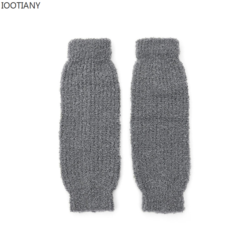 New Winter Solid Color High-Top Single-Needle Socks Wool Blended Knitted Pile Socks Unisex Wear Woolen Wide-Leg Covers