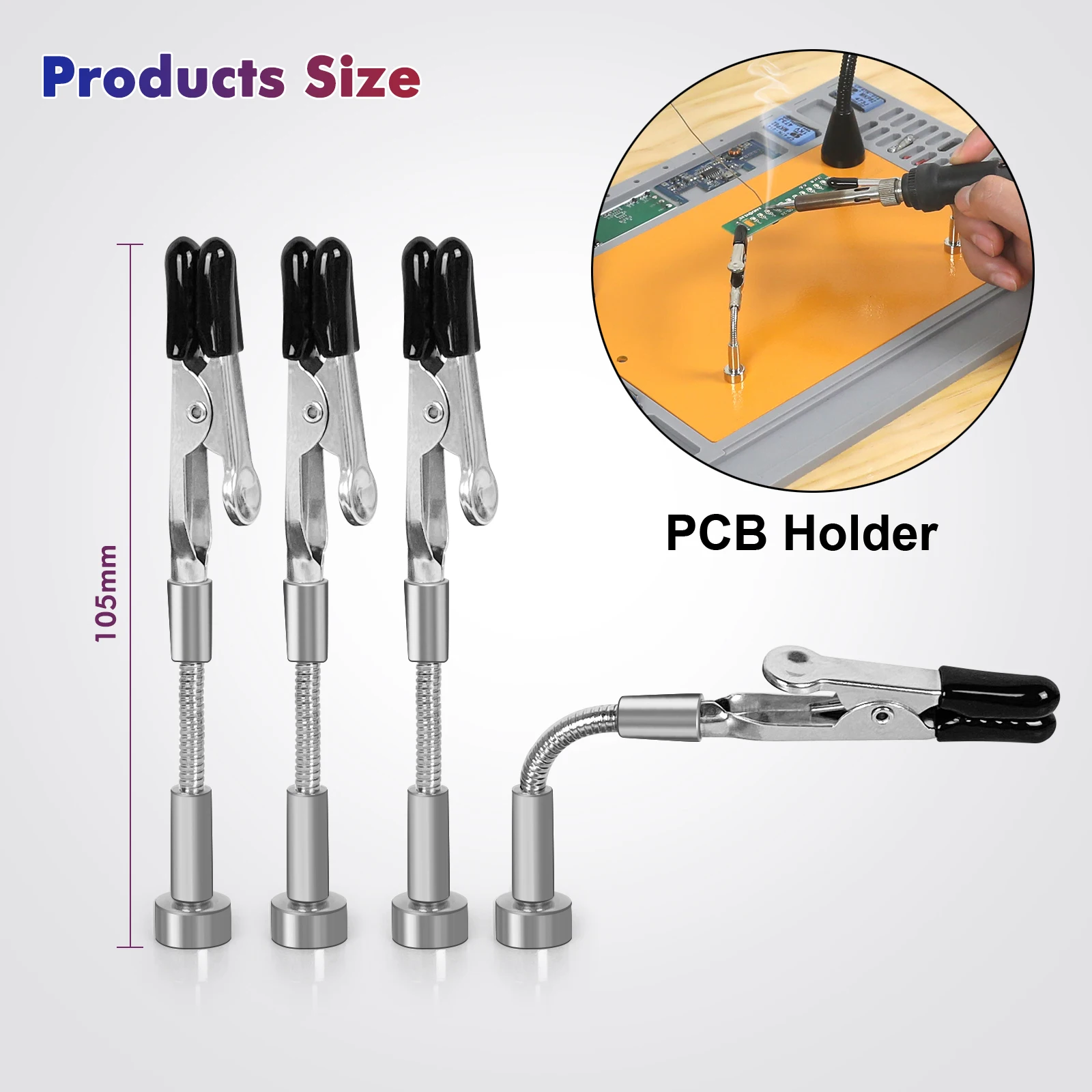 Toolour การประสาน ช่วยมือ 4 Magnetic Universal แขนยืดหยุ่นเชื่อม Assistant PCB Clamp ที่สามมือเชื่อมซ่อมเครื่องมือ