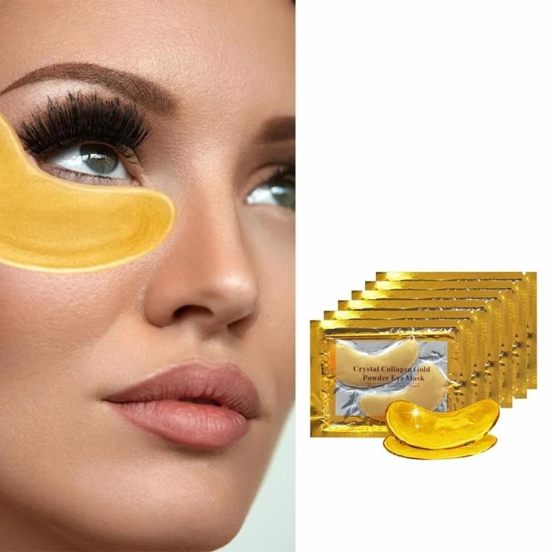 Innicare 50/60/80/100 pçs cristal colágeno ouro máscara de olho anti círculos escuros remendos de beleza para cuidados com a pele dos olhos cosméticos coreanos