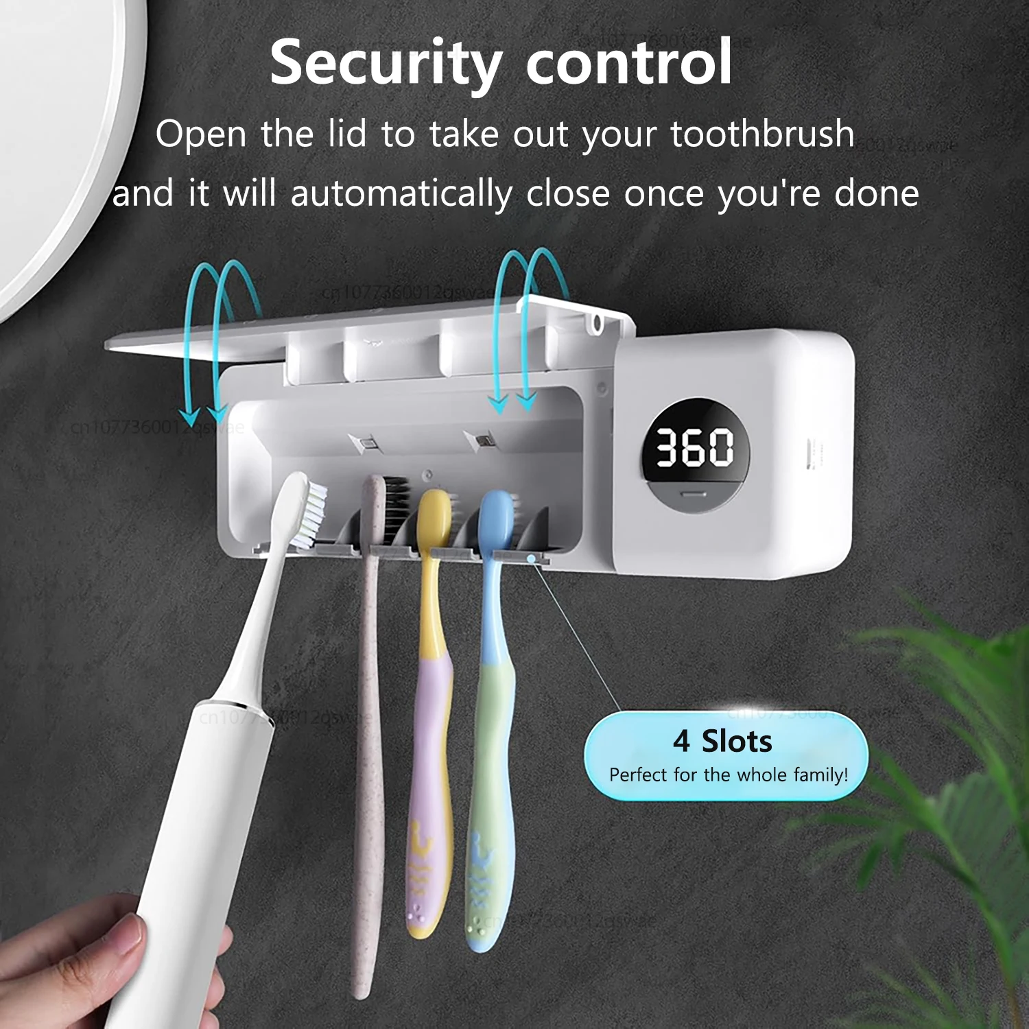 UV Toothbrush Holder Rechargeable Fast Drying Toothbrush Sterilizer With LED Display Wall-mounted Automatic Toothbrush Holders