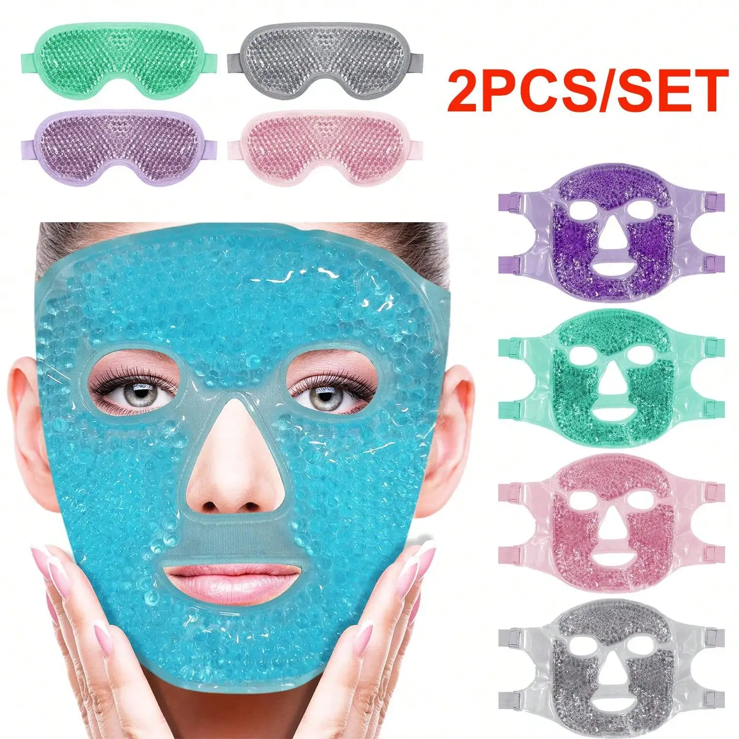 Gel de resfriamento gelo rosto máscara de olho máscara facial quente e fria pacote de compressa gel contas rosto frio máscara de olho pacote de gelo, compressa dormir facespa