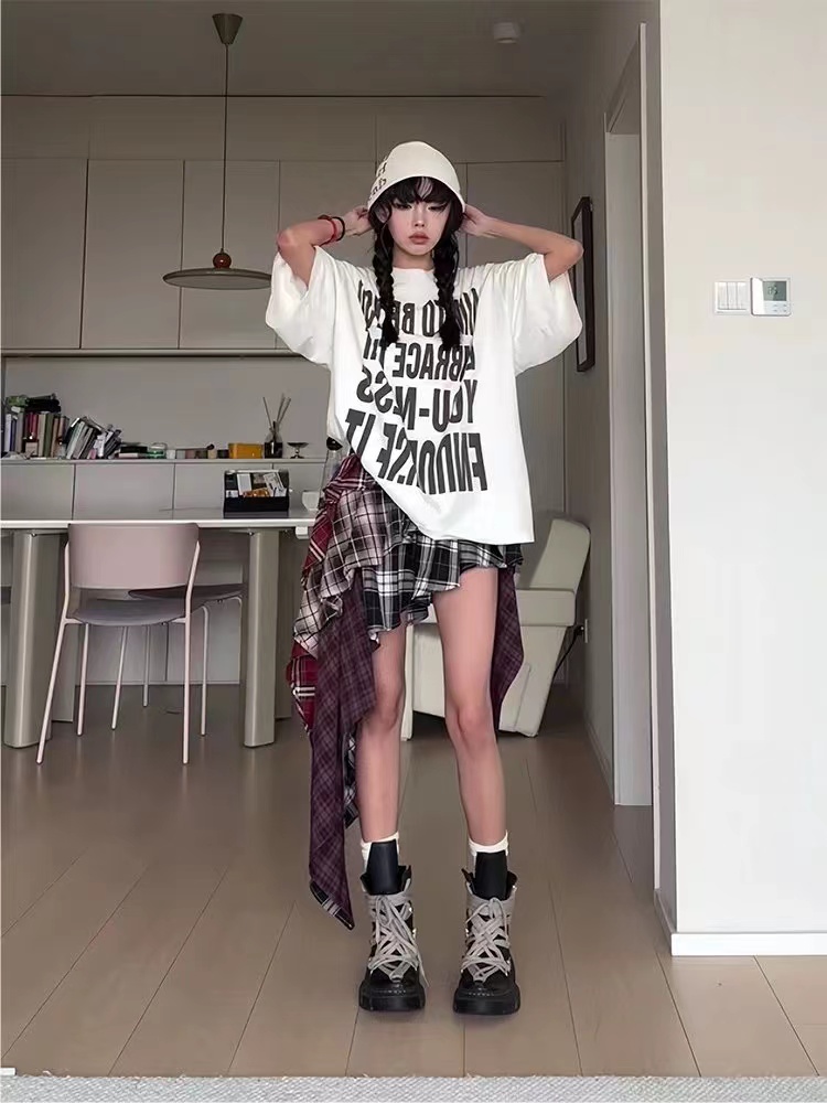 2024 Autumn Summer New Fashion Design Plaid Tassel Short Skirt High Waist Japan Popular Half Skirt Women's Skirt Pants