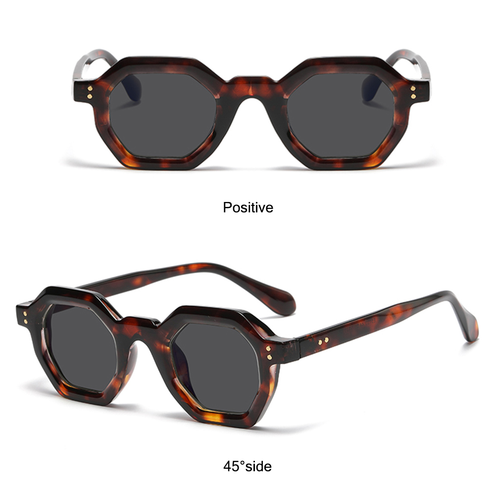 Gafas de sol hexagonales para hombre y mujer, lentes de sol cuadradas con remaches de polígonos pequeños para ciclismo, conducción y Pesca