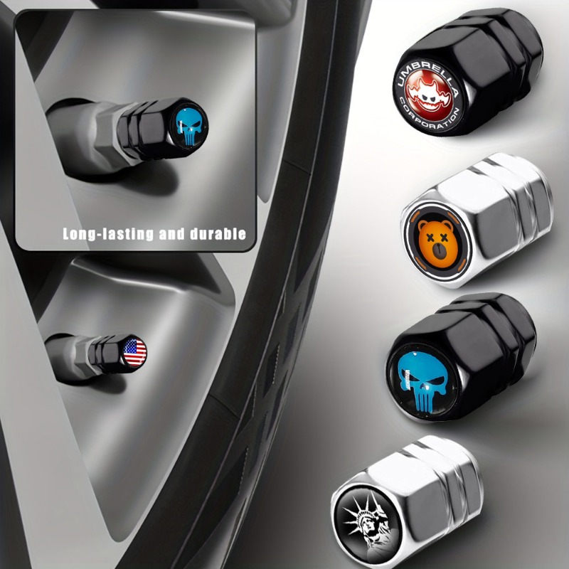 4 Uds. De cobre añadir al tacto del estilo al coche con estos tapas de válvulas personalizables, tapa de válvula de neumático, tapas de válvulas de neumáticos, accesorios para coche