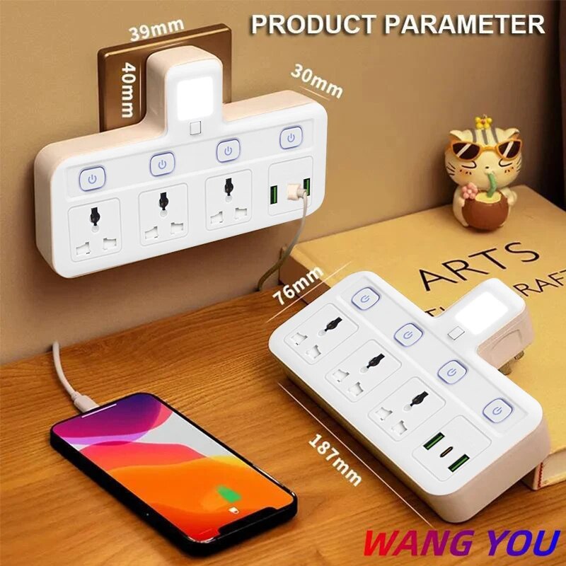 Eu us uk Stecker Universal steckdose Steckdosen leiste Multi tap AC separate Steuer wand steckdose mit USB-Schnelllade-Multiprise-Stecker adapter
