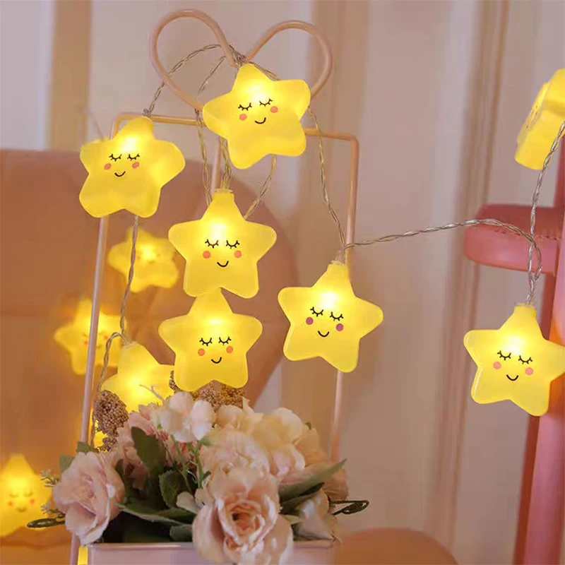 LED-verlichting String Star Garland Lamp USB/batterij aangedreven voor woonkamer buiten tuin camping bruiloft kerstfeest decor