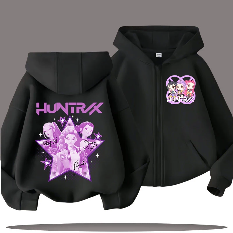 2026 sudaderas divertidas con cremallera Kpop Demon Hunters Sudadera con capucha ropa para niños chico niña niño sudadera con cremallera Sudadera con capucha bebé Casual Top
