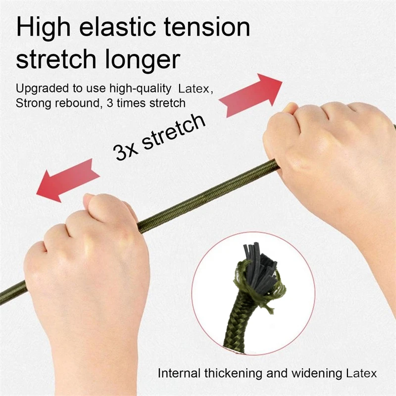 Corda elastica per carichi pesanti da esterno Corda elastica per moschettone Ganci per kayak Ciclismo Bagagli Corde da imballaggio Accessori da campeggio