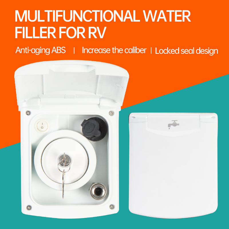 RV Multifunktionale Wasser Füllstoff Kombiniert Wasser Einlass Camper Trailer Caravan Selbst Geändert Fahrzeug Schwerkraft Wasser Einlass Box