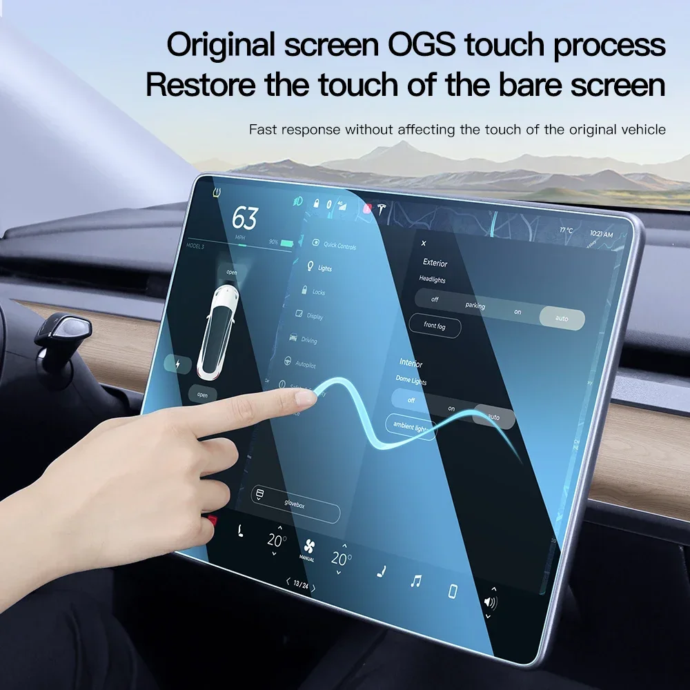 YZ Tempered Glass Screen Protector For Tesla Model 3 Highland Model Y Juniper 2025 Center Console HD Protection Screen Protecto