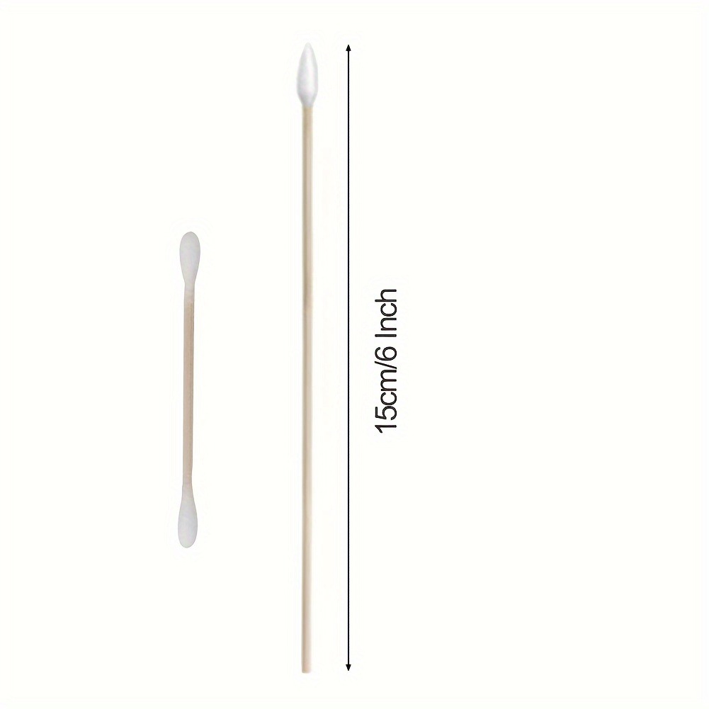 100/300 PCS 6 Polegada Dicas de Precisão Cotonetes - Bastão de Madeira Longo Cotonetes Pontos Cotonetes de Algodão Com Estojo - Algodão