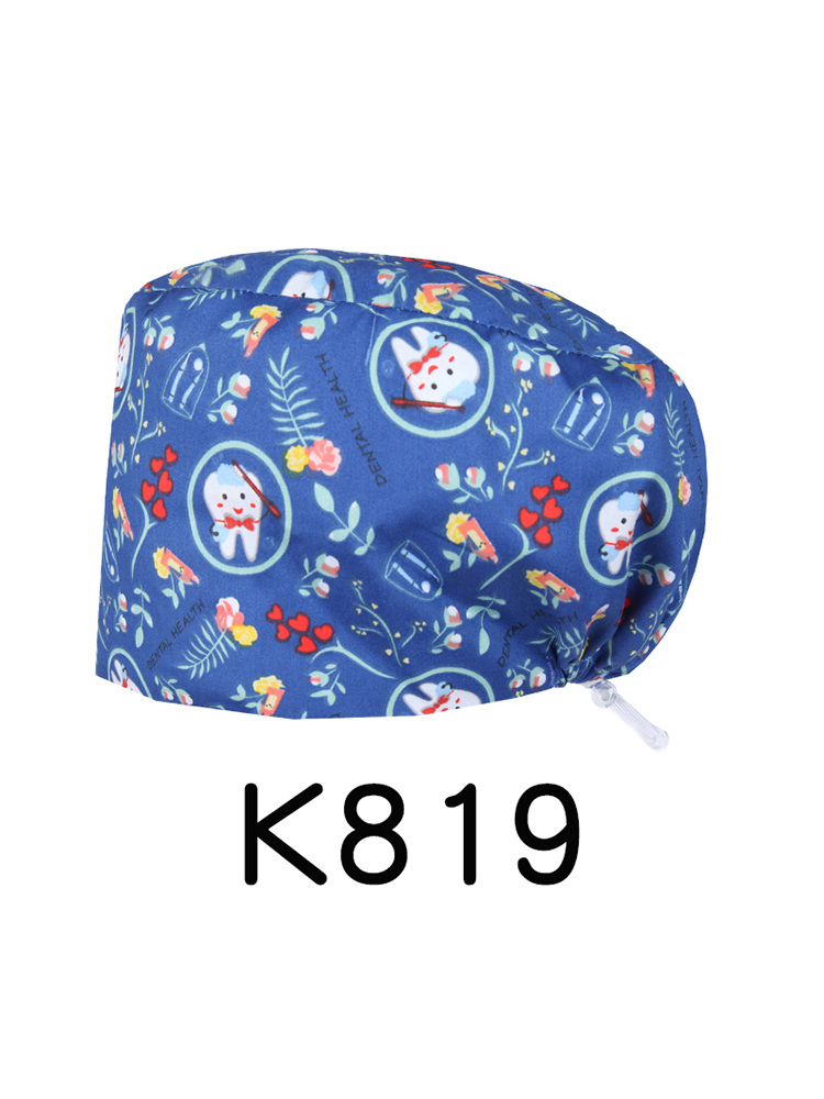 医療帽子ロングヘアコードロック看護スクラブキャップ女性と男性のための綿 100% ソフトシェフ歯科外科医衛生外科帽子