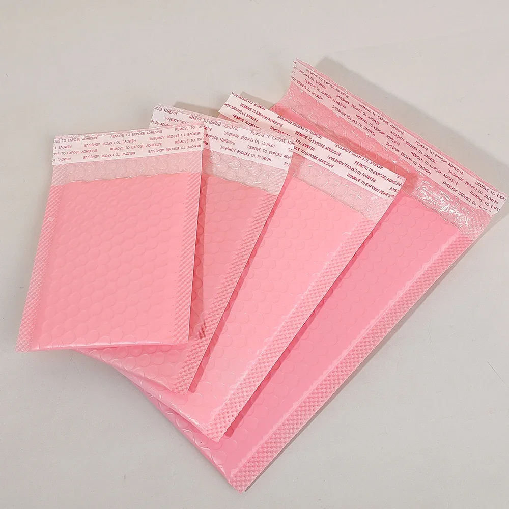 50-10PCS สีดํา/สีชมพูซองจดหมายฟอง Self Seal เบาะ Bubble Mailers กันน้ําการจัดส่งแพคเกจสําหรับเครื่องประดับอุปกรณ์แต่งหน้า