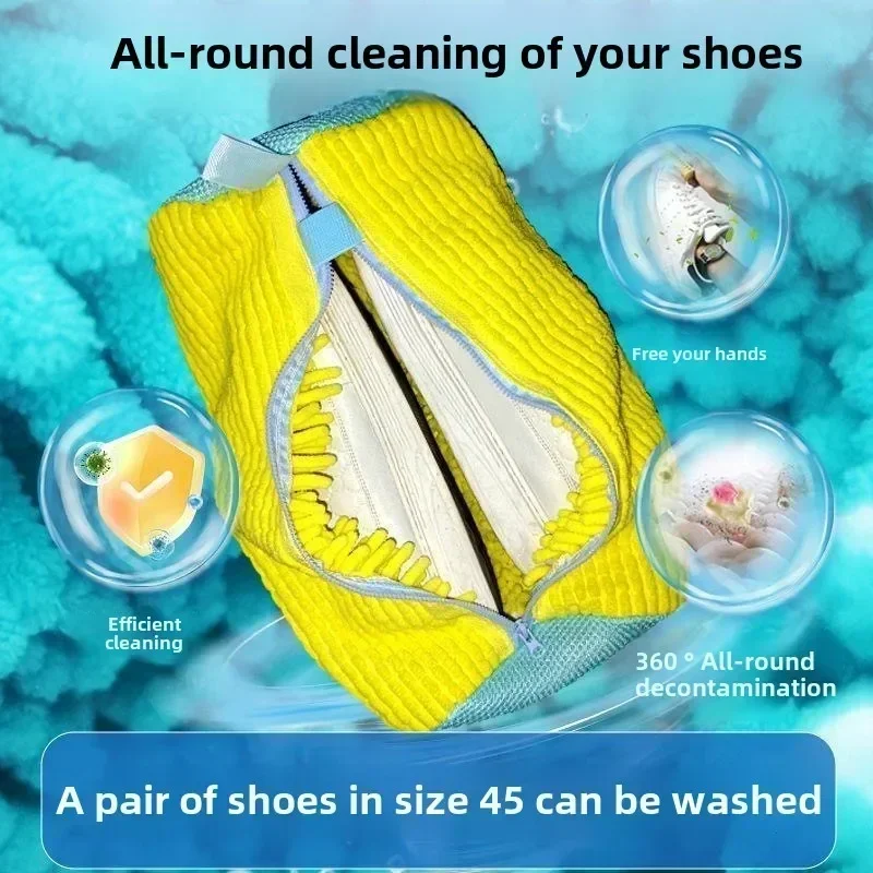 1/2 pièces sac à chaussures de lavage filet rembourré chaussures à linge protecteur fibres moelleuses Polyester chaussures de lavage Machine sac à linge sacs de séchage