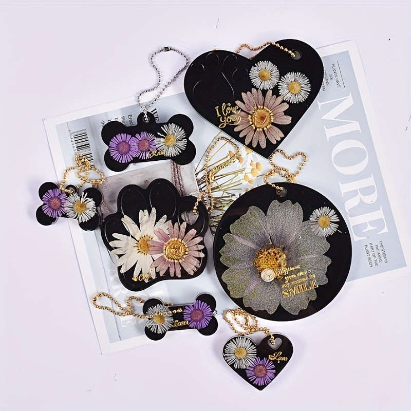 DIY エポキシ樹脂犬タグシリコーン金型樹脂キーホルダー金型犬の骨タグシリコーン金型ラウンドタグエポキシ金型ラブハート金型