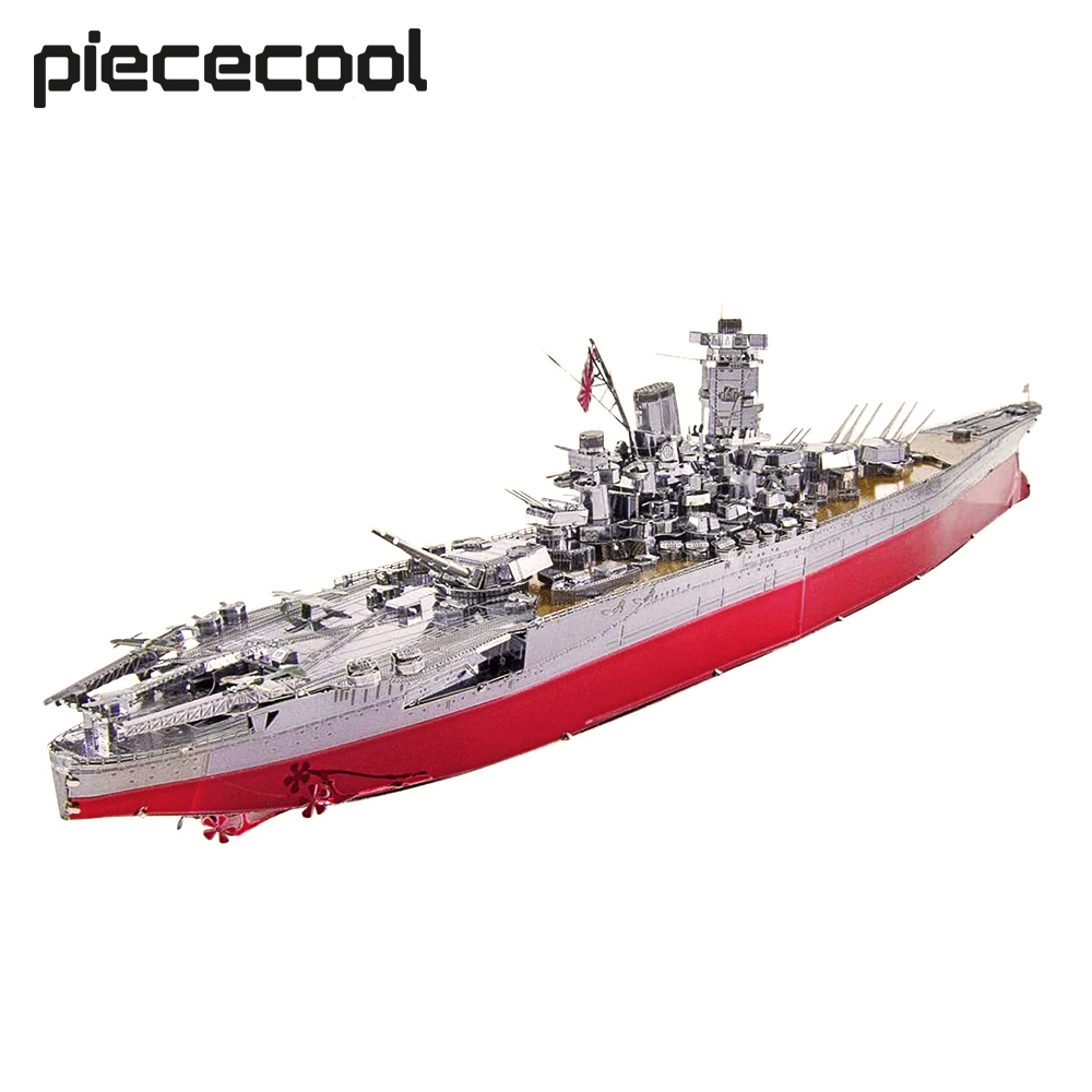 Piececool 3D Kim Loại Xếp Hình Thiết Giáp Hạm Yamato Bộ Dụng Cụ Mô Hình DIY Tàu Đồ Chơi Quà Tặng Dành Cho Thanh Thiếu Niên Não Teaser Ghép Hình