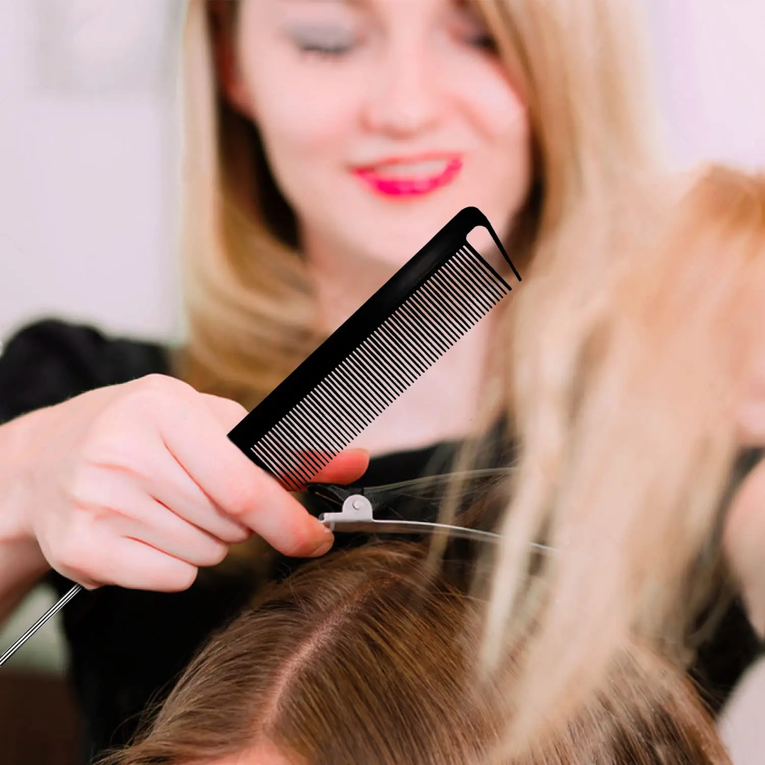 5 ชิ้นชุดแปรง Detangling, หยิก, เปียก/แห้ง, ผมสีดํา, ชุดแปรง Detangling แบบยืดหยุ่นสําหรับทรงผมและการตัด, ทําความสะอาดง่ายในทุกวัน
