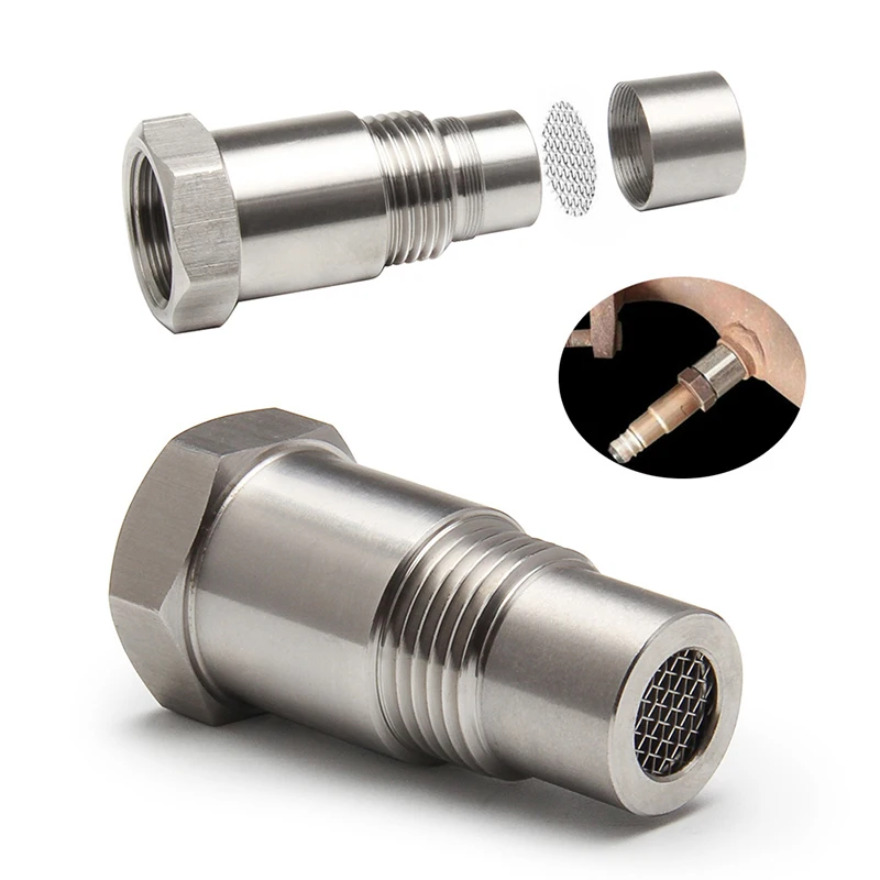 Adaptador do sensor do oxigênio do aço inoxidável, espaçador do sensor do O2, conversor catalítico do Bung, luz da verificação do motor, M18 X 1.5, 1PC