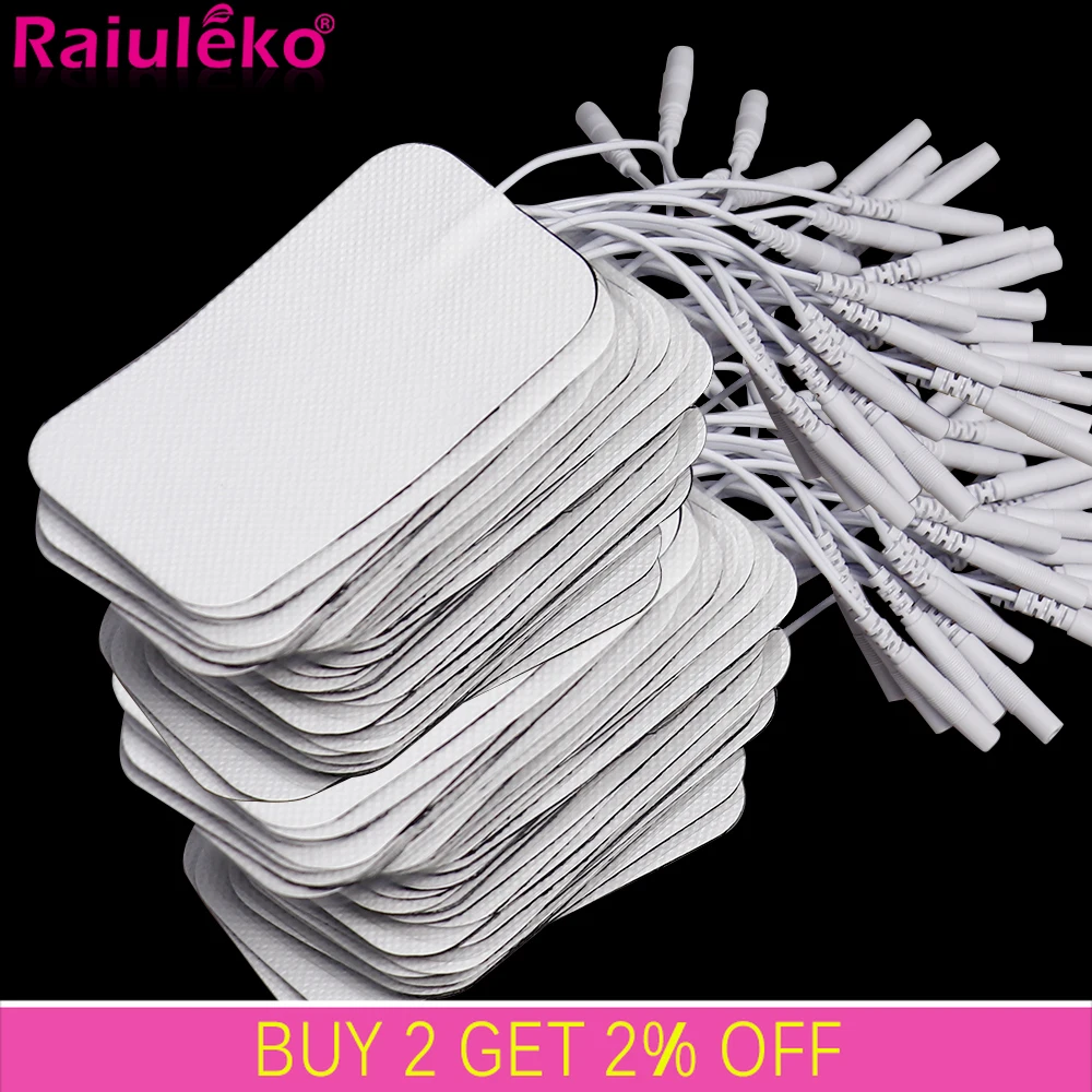 Almohadillas de electrodos TENS EMS, parche de Gel para pegatinas de electrodos, masajeador de fisioterapia, Estimulador muscular nervioso, 100/50/30/20P