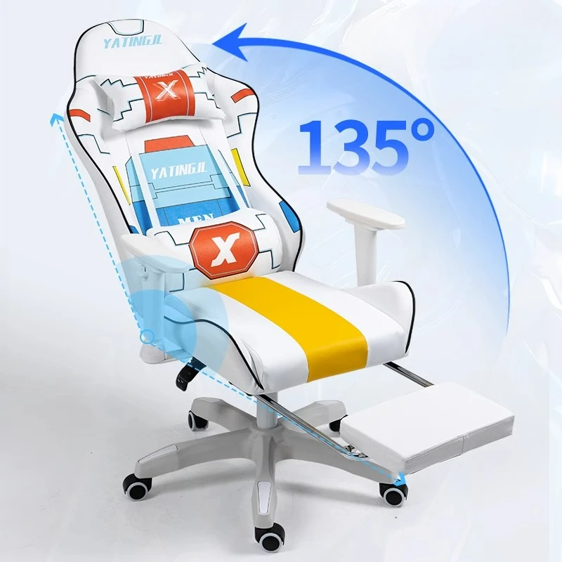 Ergonomic Adjustable Office Chair Home Internet Cafe Racing Gamer Chair Comfortable Swivel Lifting Lying Computer Armchair