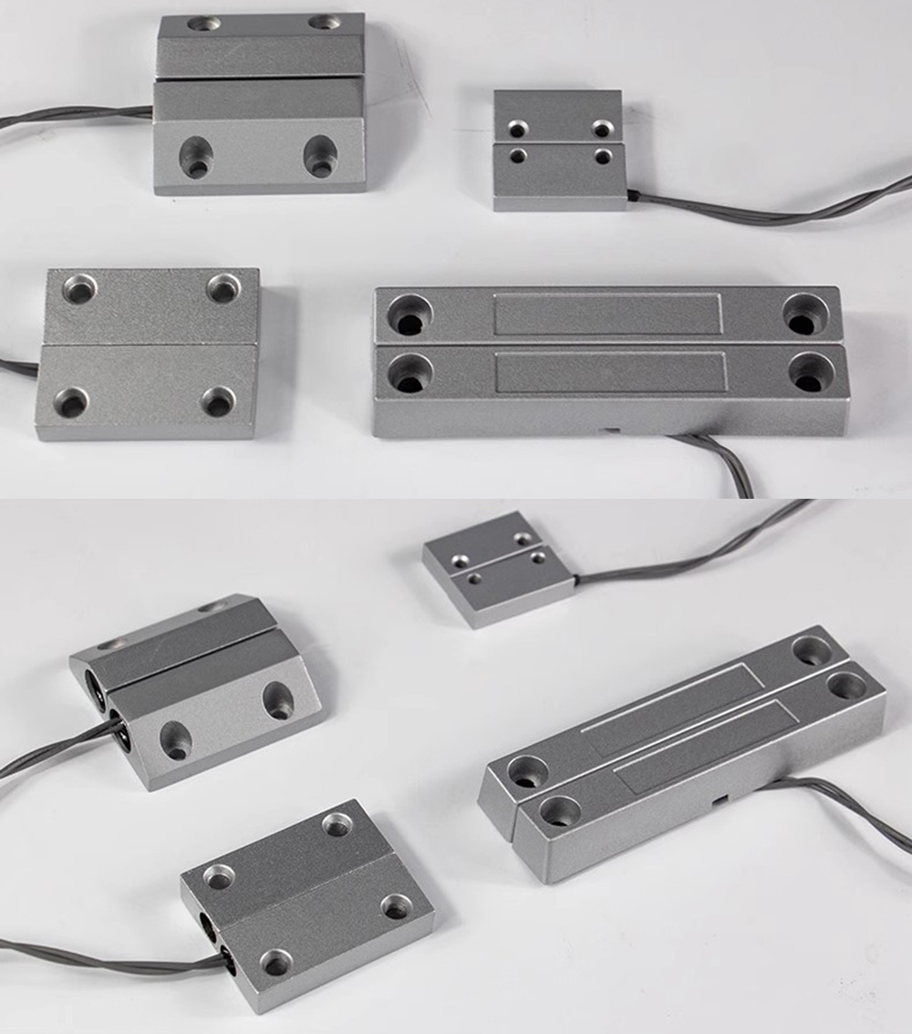 เซ็นเซอร์ประตู NC โลหะแบบมีสายลูกกลิ้งชัตเตอร์ประตูแม่เหล็ก Contact Reed Switch สําหรับ Security Alarm System