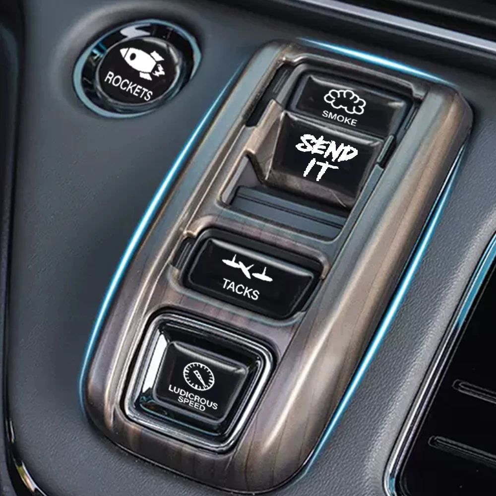 15pcs/Set Creative Car Switch Button Stickers Dashboard Console Label Decals Self-Adhesive Decorations For Car Truck