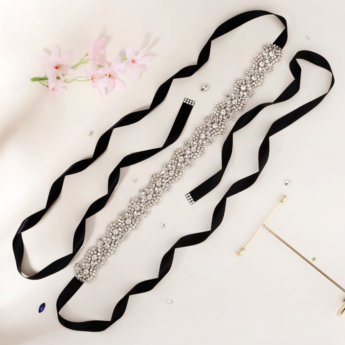 Strass cinto de noiva para vestido de casamento acessórios cor prata cristal noiva cinto faixa fita festa presente da dama de honra