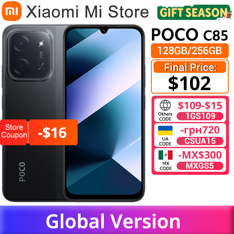 【World Premiere】POCO C85 Global Version Smartphone 128/256GB Helio G81-Ultra 6000mAh battery 6.9" display 50MP Camera 33W NFC