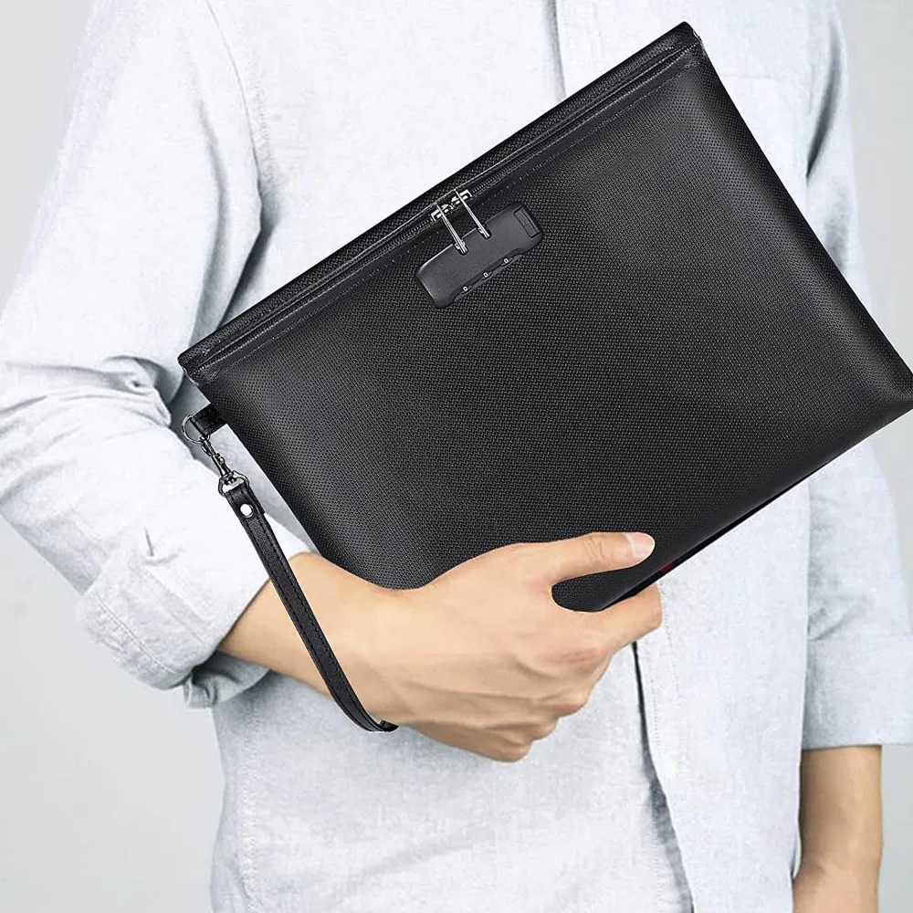Hot Selling Zipper Official Document Fireproof File Bag Liquid Silicone Fireproof Data Archive Storage Bag Fireproof Bag