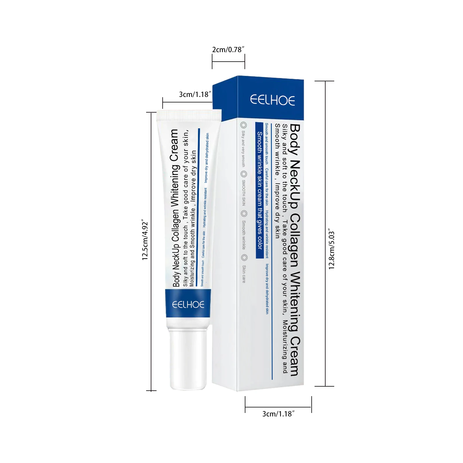 EELHOE คอลลาเจนคอครีม Lightens คอริ้วรอย Anti-Aging ยกกระชับผิว Moisturizing คอไวท์เทนนิ่งครีม