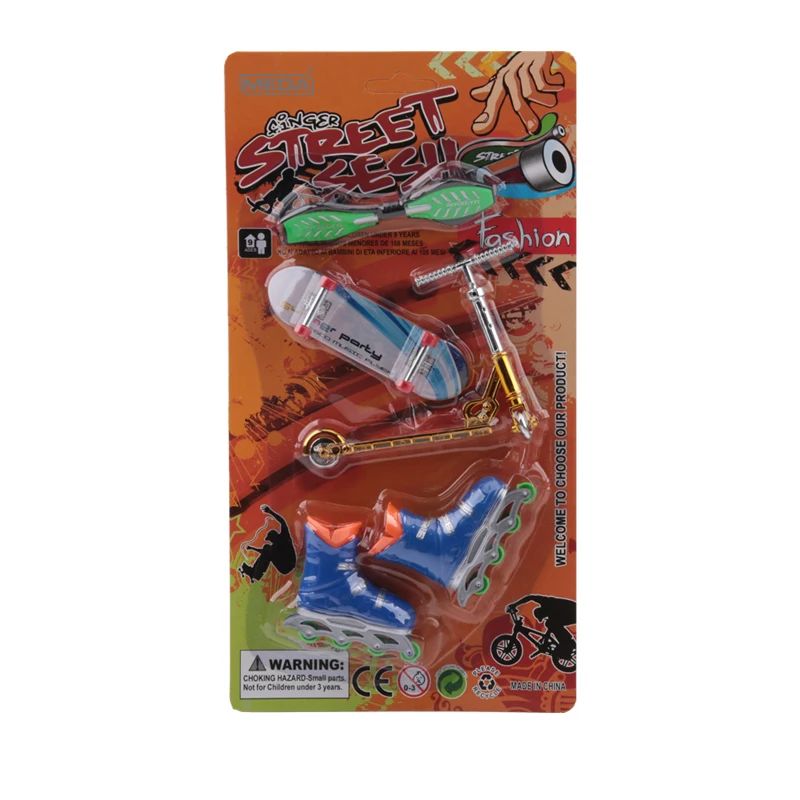 Roller Skates สกู๊ตเตอร์สเก็ตบอร์ดนิ้วมือจักรยานในร่มของเล่นสําหรับ Tech Deck Ramp สถานที่ชุดเด็ก