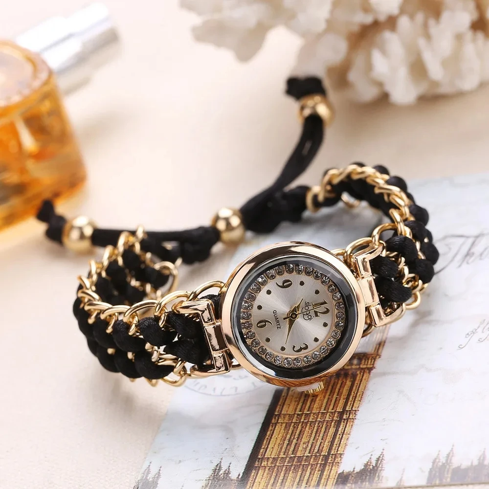 Reloj de pulsera tejido creativo de moda de estilo bohemio