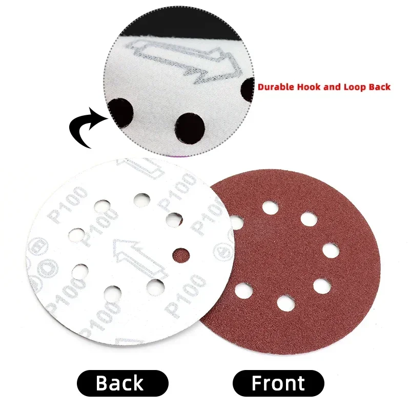 5 Inch 8 Hole Sanding Discs  for Random Orbital Sander 60-2000 Grits Abrasive Sheets 125mm Hook and Loop Adhesive Sandpaper