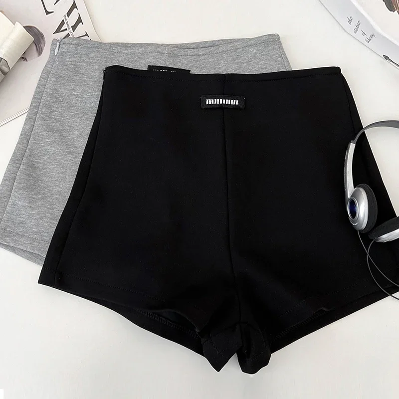 Summer Shorts Women Casual Zipper Yoga Shorts Chic High Waist Office A-line Shorts Sexy Slim for Women Sports Trousers