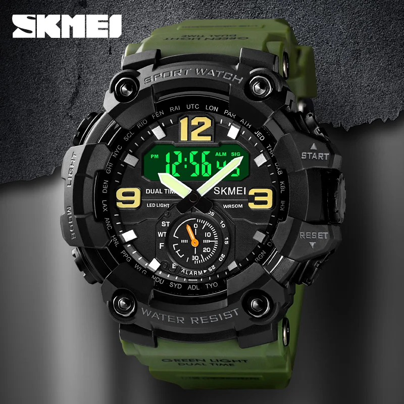 Skmei 1637 relógio militar para homens camuflagem à prova dwaterproof água estilo esportivo relógios de pulso digitais cronômetro relógio masculino montre homme 1155