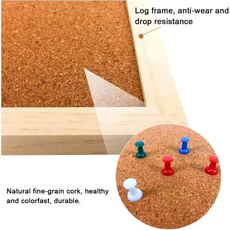 Cork Board Double-sided Photo Display Retro Frame Wall Hanging Message Boards Wall Home Decor for Office School Notice Supplies