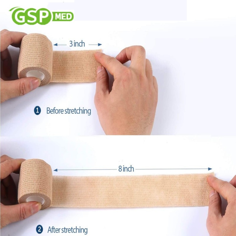 Vendaje elástico autoadhesivo, Kit de tatuaje deportivo, cinta cohesiva, elastoplast para lesiones, dedo, muñeca, tobillo, 2,5/5/10cm, 1 rollo
