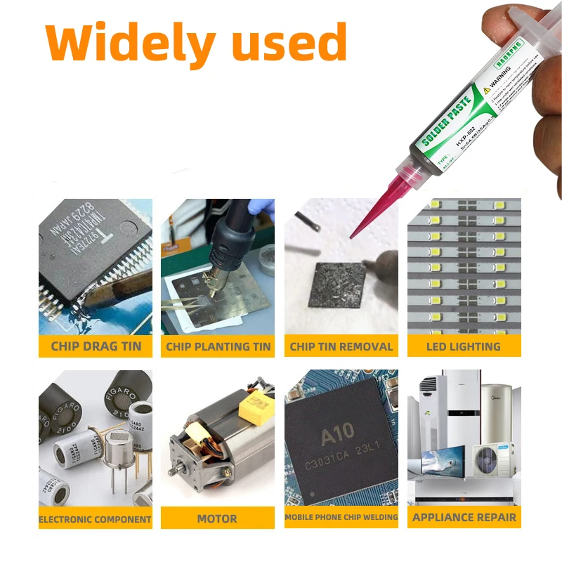 Solder Paste Lead-free Low Temperature 151℃/303.8℉ Flux For Soldering Led Sn64.7bi35ag0.3 Smd Repair No-clean Tin Paste