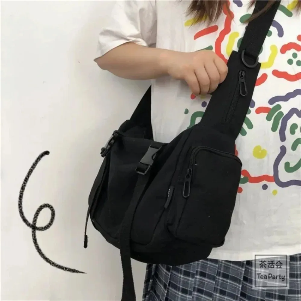 Torby crossbody z płótna dla kobiet, młodzieży i mężczyzn, modne, codzienne, pojemne torebki, torby na ramię, jednokolorowe damskie torby listonoszki.